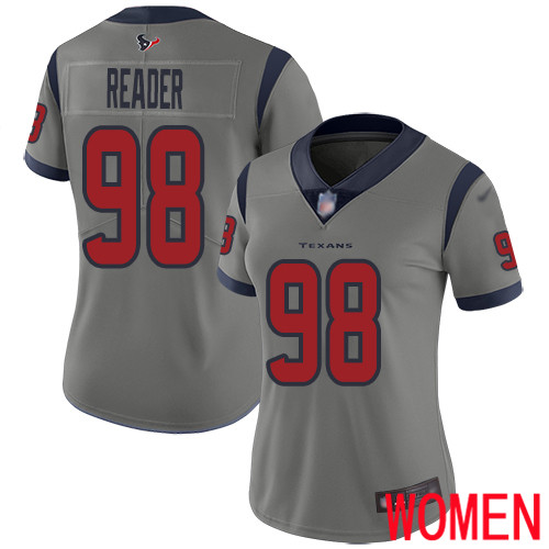 Houston Texans Limited Gray Women D J  Reader Jersey NFL Football #98 Inverted Legend